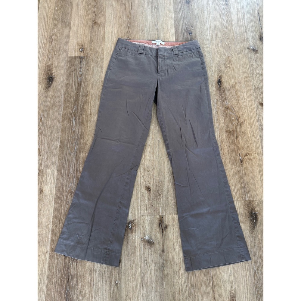 Banana Republic Logan Fit Pants Womens 6 Grey Wide Leg Stretch Cotton Trousers